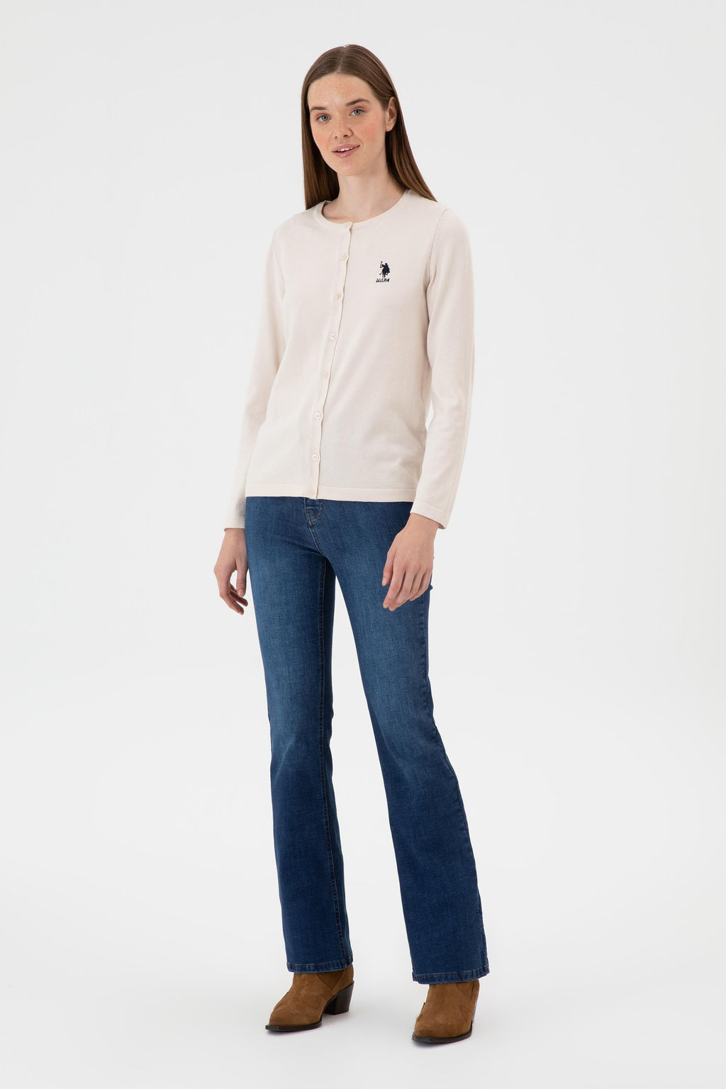 Kad_n Krem Basic Triko H_rka Sepette S_rpriz _ndirim - U.s. polo assn фото 4