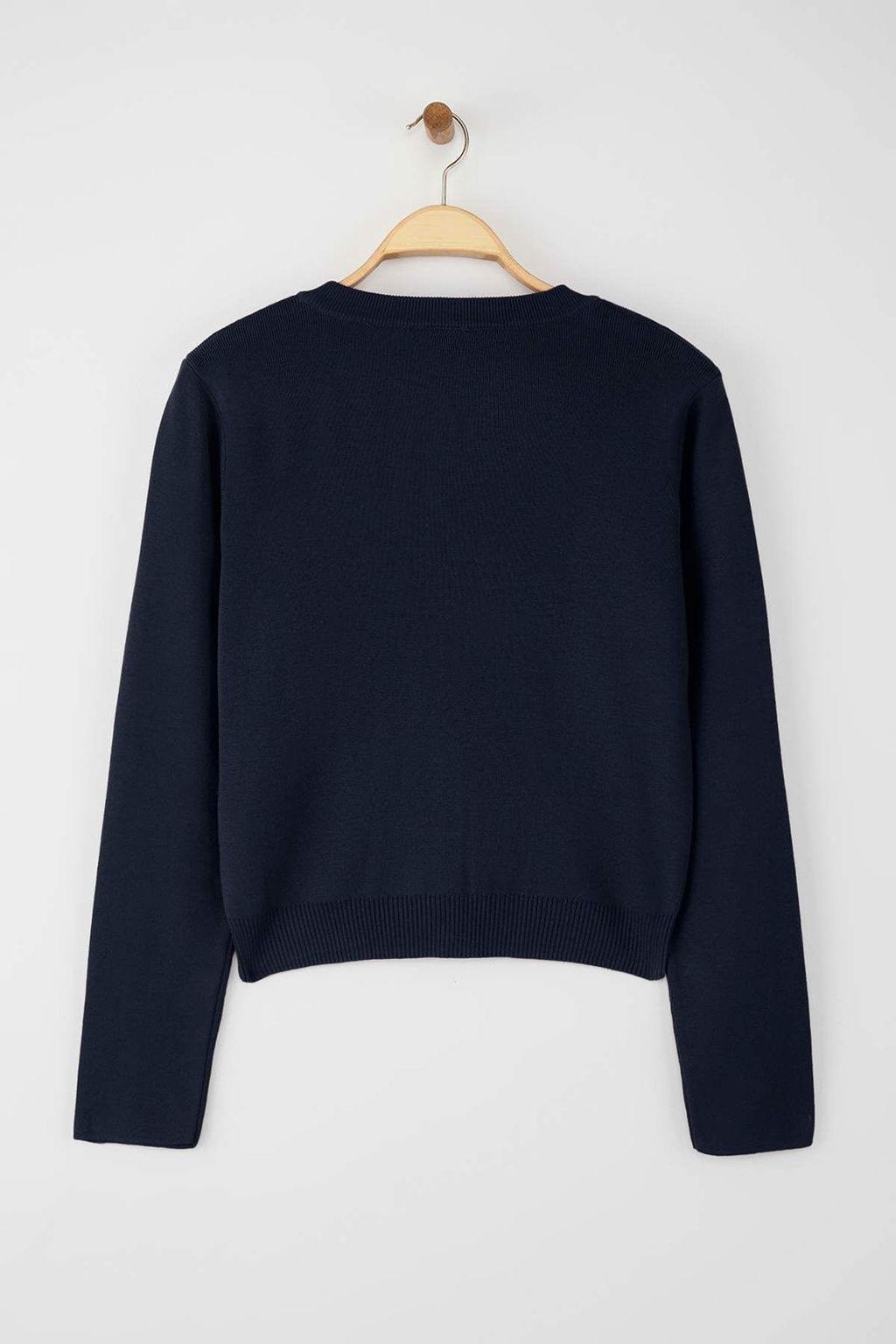 Wardrobe Essentials Lacivert Dugme Detayl? Pamuklu Basic Triko H?rka | TWOAW26HI00001