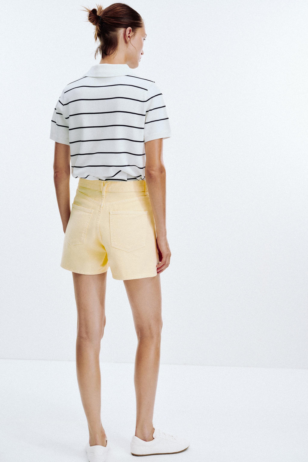 Z1975 HIGH-WAIST CROSSOVER WAIST DENIM SHORTS - Zara фото 5