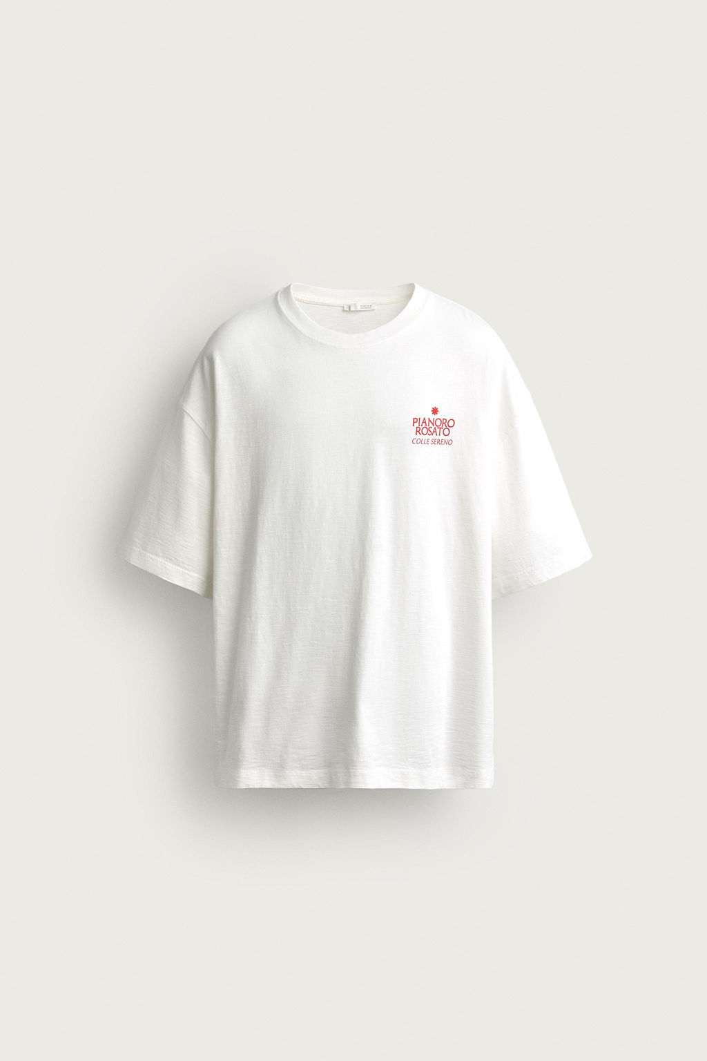 CAMISETA RELAXED FIT ESTAMPADOS CONTRASTE / Blanco roto - Zara фото 6