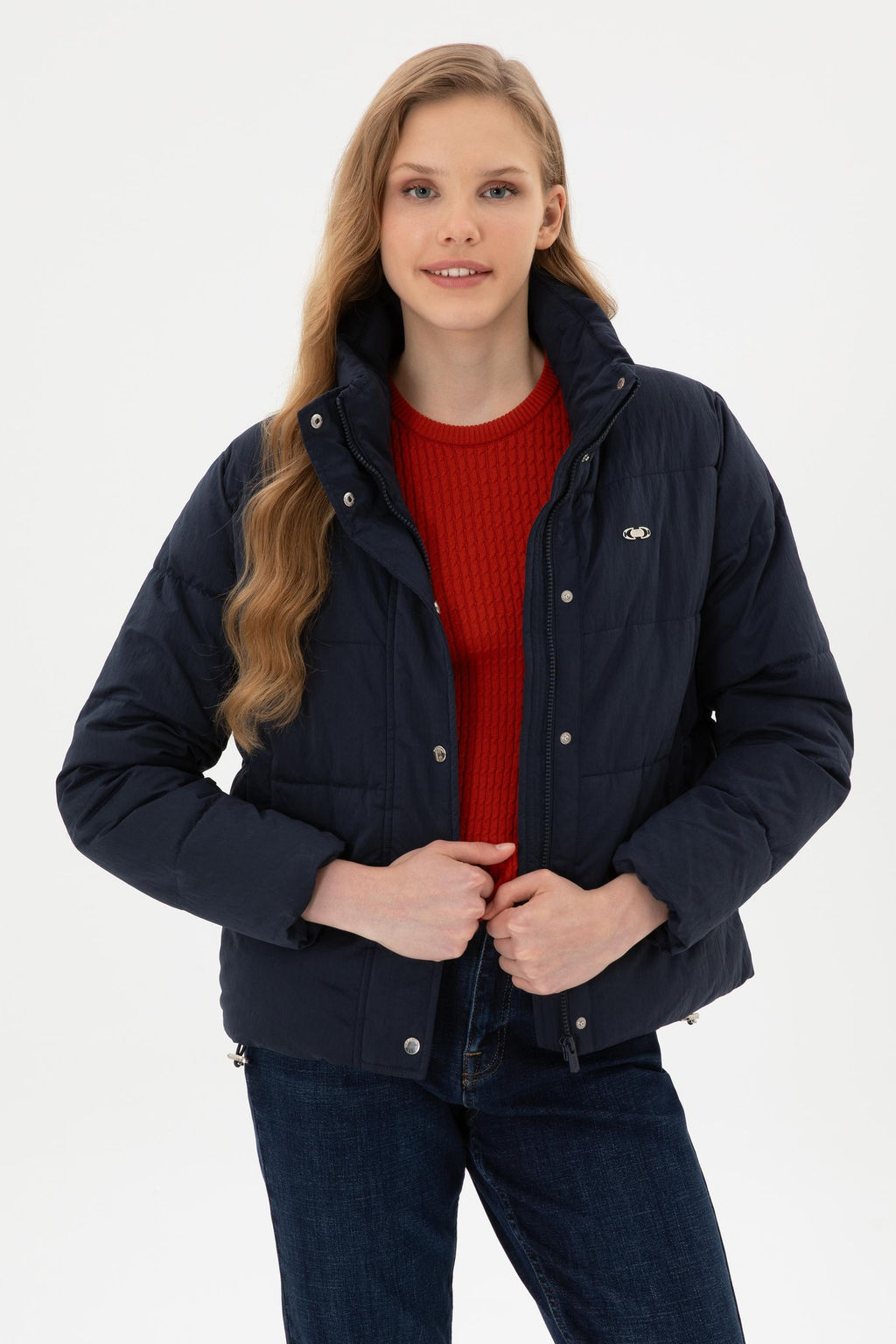 Kad_n Lacivert Mont Sepette S_rpriz _ndirim