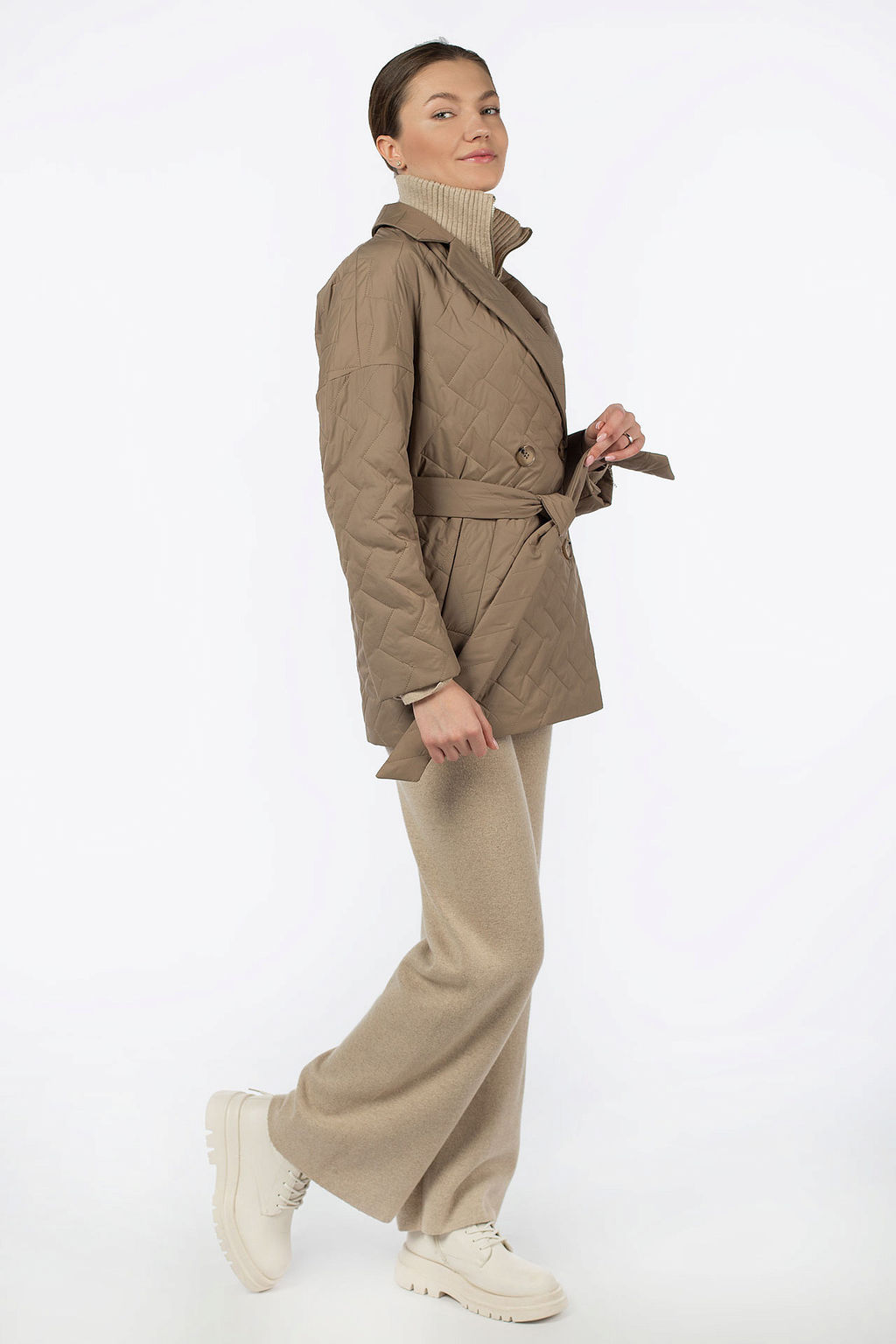 Пальто женское демисезонное (пояс) - El podio фото 3