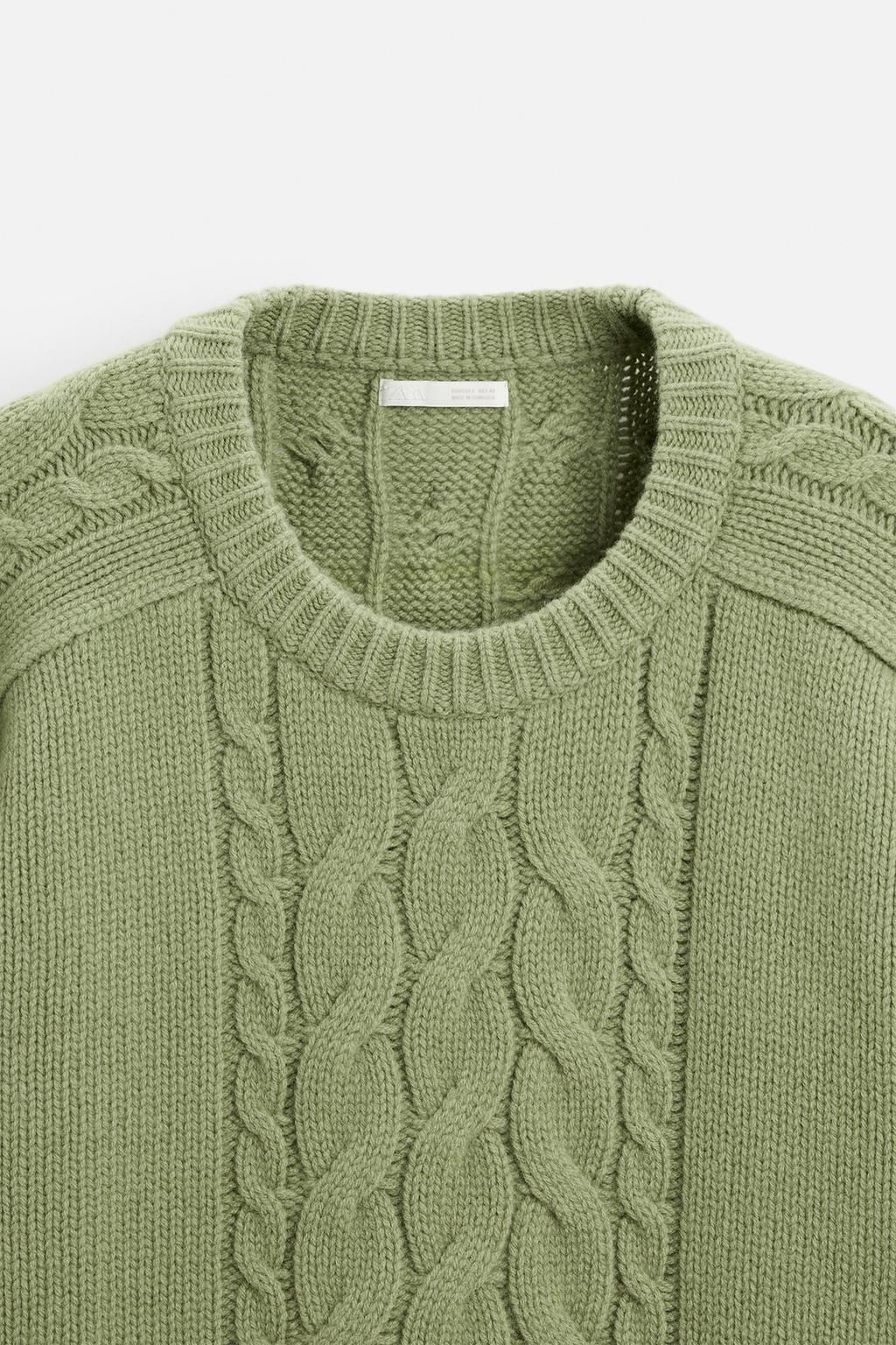 TEXTURED CABLE-KNIT SWEATER - Zara фото 9
