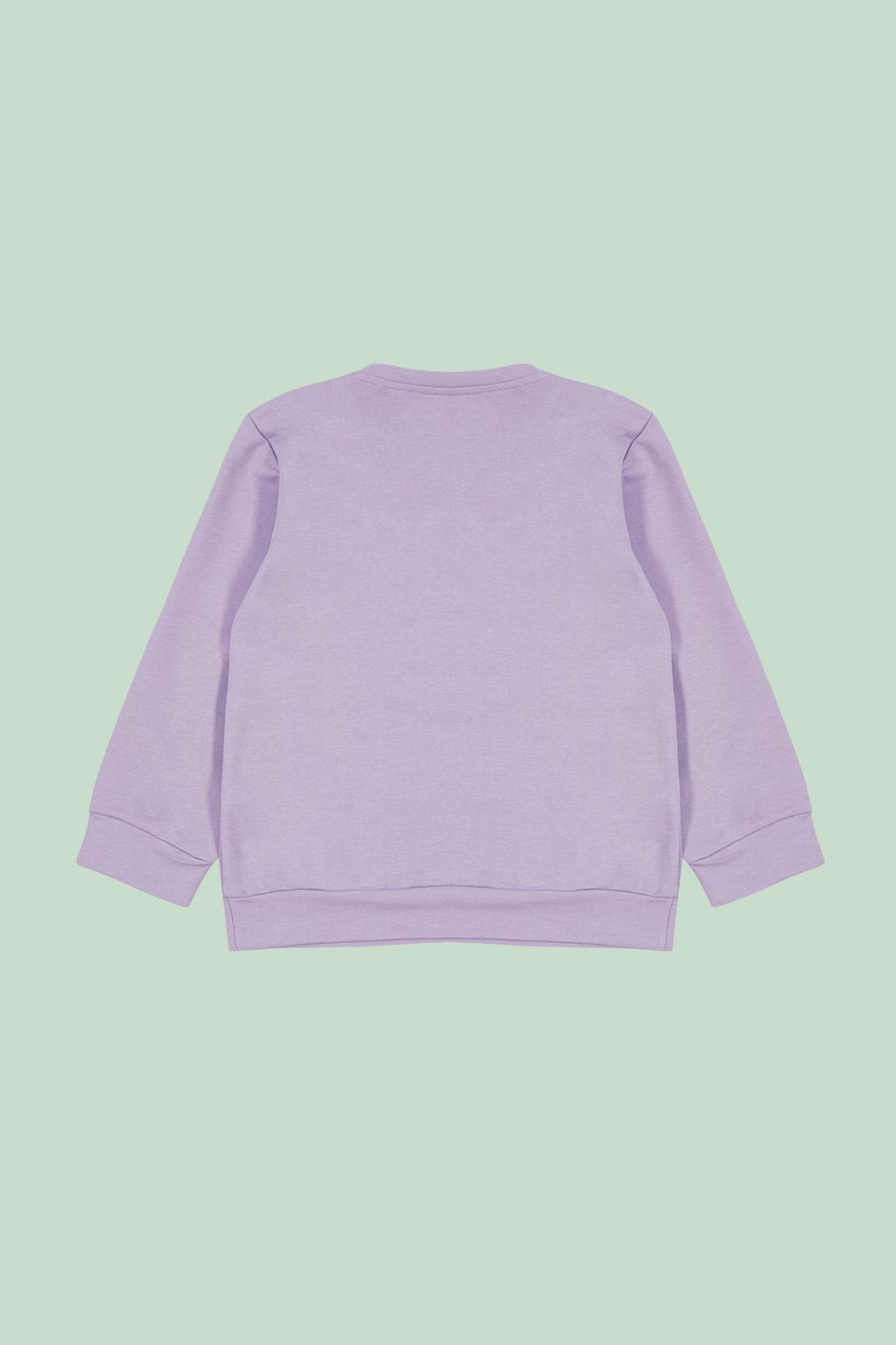 Lila K?z Cocuk Mevsimlik-Ince Cicek Desenli Orme Sweatshirt TKDAW25SW00001