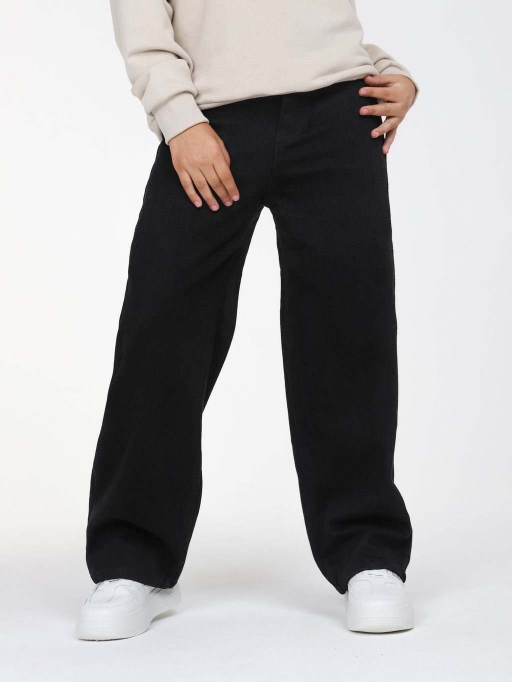 Джинсы-багги утеплённые для девочек - СИНЯЯ МОДА фото 9