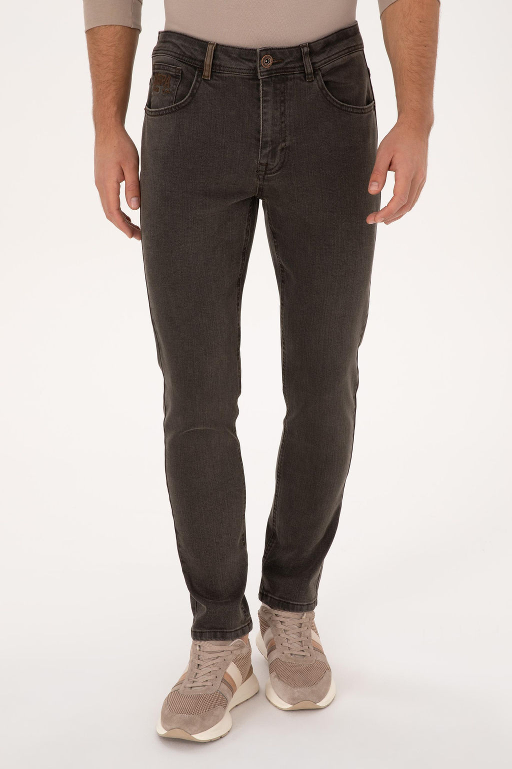 Erkek Kahverengi Slim Fit Jean Pantolon