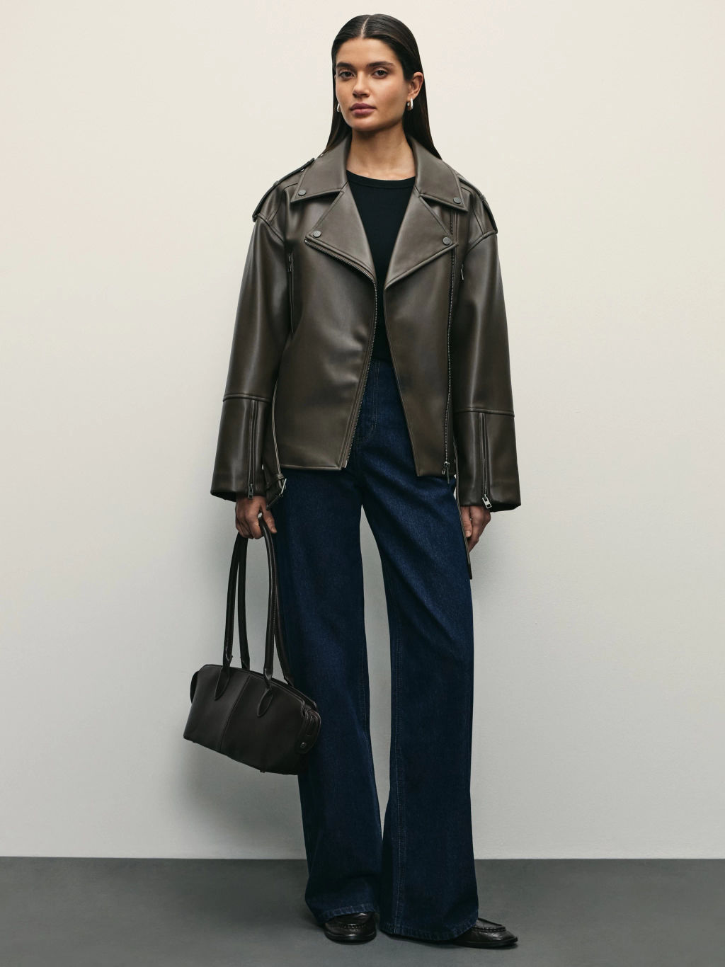 Куртка из искусственной кожи с ремнём / Zarina фото 3