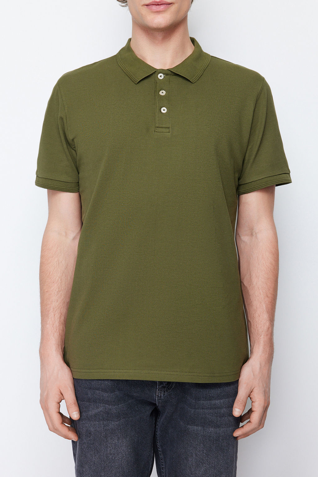 TRENDYOL MAN Beyaz Slim/Dar Kesim Yakas? Cizgili Basic %100 Pamuklu Polo Yaka T-shirt TMNSS20PO0009 - Trendyolmilla фото 28