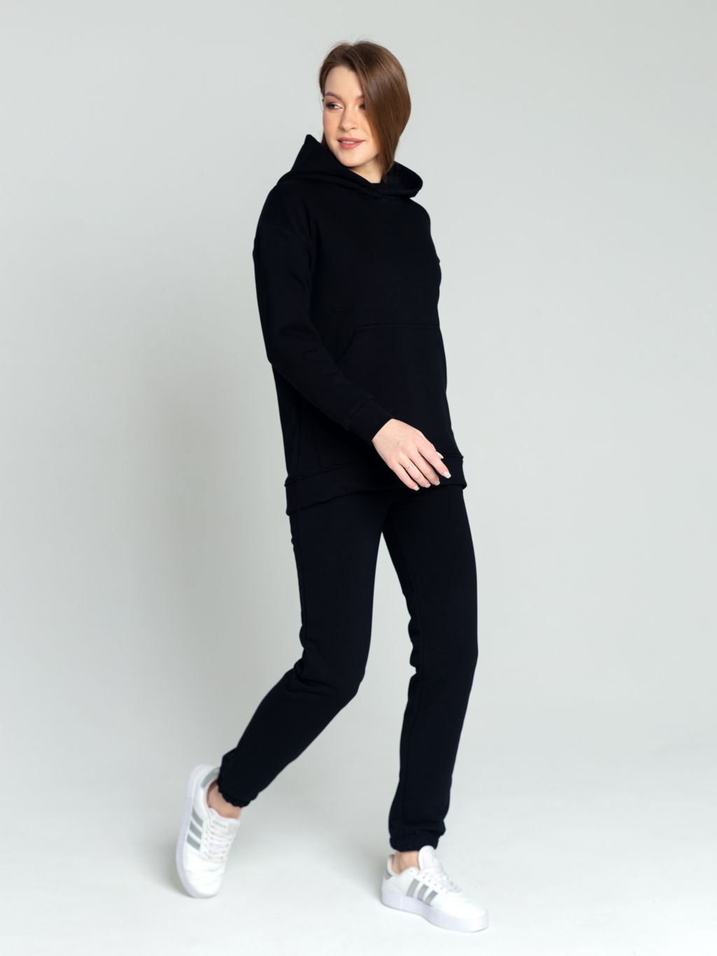 Брюки женские футер 3-х нитка петля "МОНЕ" ЧЕРНЫЙ