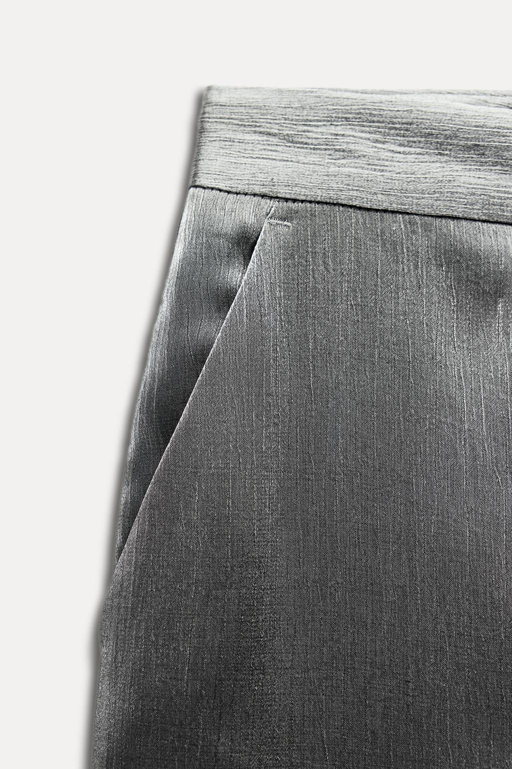 CREASED-EFFECT SHIMMERY TROUSERS - Zara фото 5