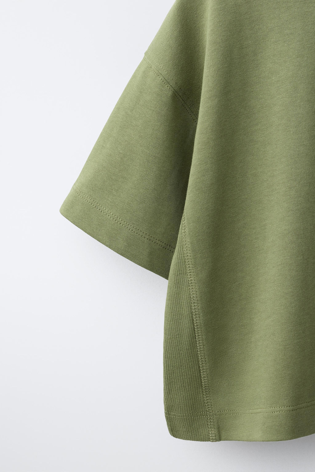 CAMISETA LISA HEAVY JERSEY / Khaki - Zara фото 4