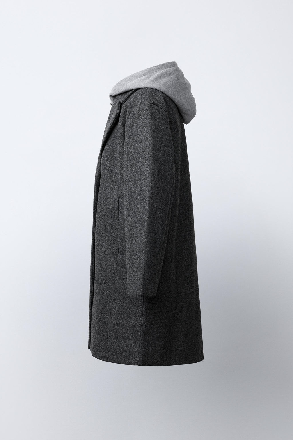 LONG COAT WITH REMOVABLE HOODIE - Zara фото 4