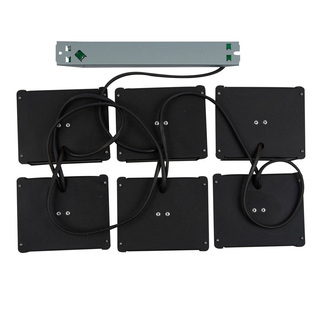ULP-1010-42W/4000K IP54 GRILYATO OPAL BLACK KIT06 Светильники светодиодные потолочные встраиваемые, комплект из 6 штук. Белый свет (4000K). 4200Лм. Для ячеек 100x100мм. Корпус черный. В комплекте с и/п. ТМ Uniel