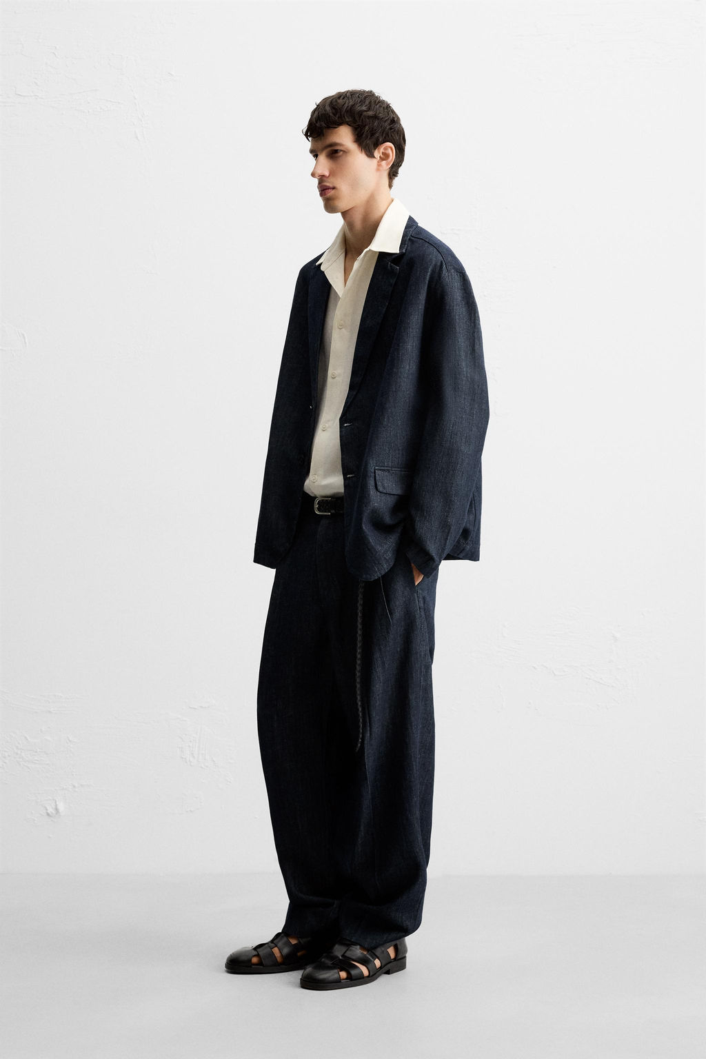 RELAXED FIT DENIM BLAZER - Zara фото 4