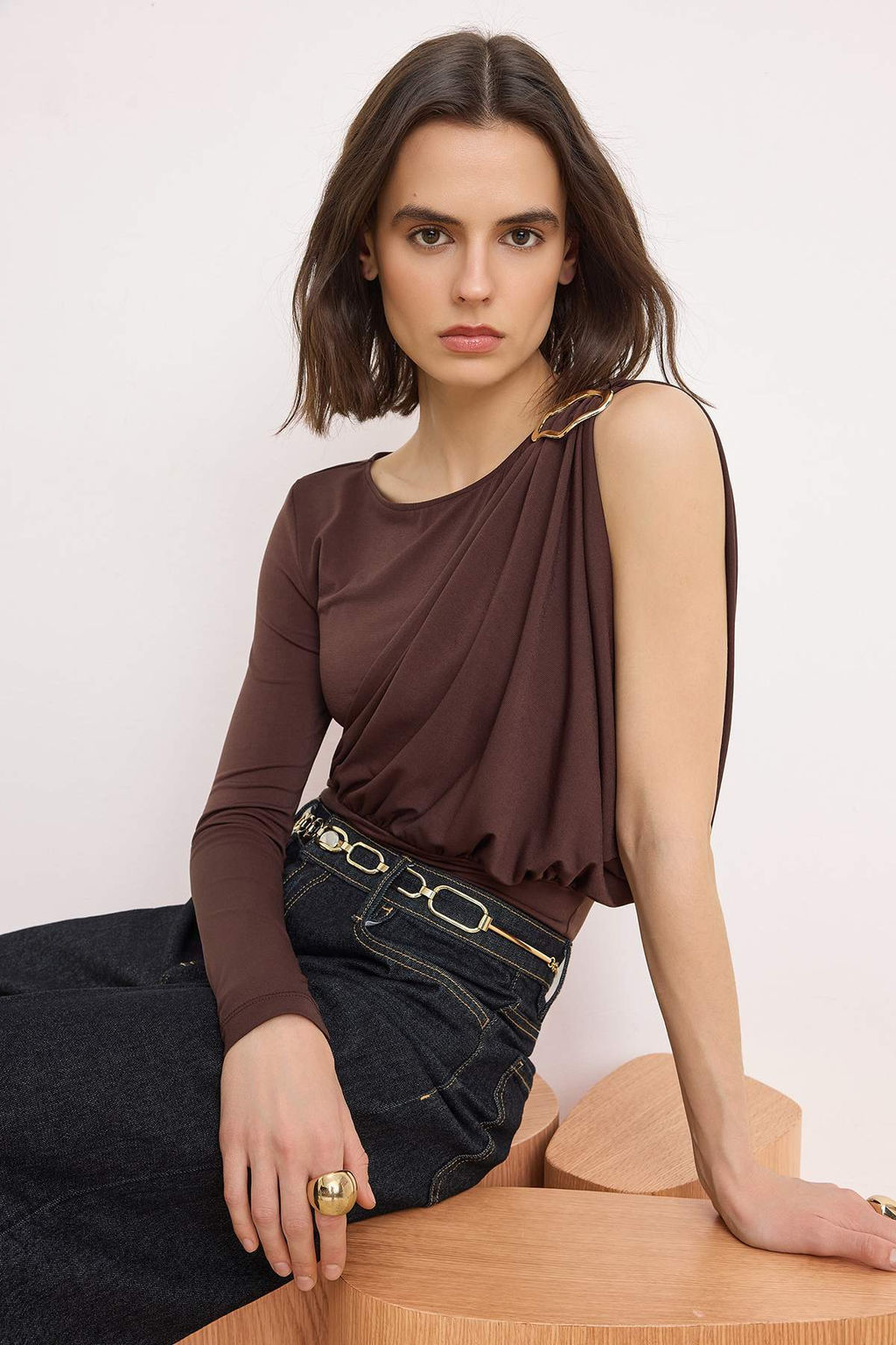 Kahverengi Tek Kol Aksesuar Detayl? Orme Body TPRSS26BD00008 - Trendyolmilla фото 2