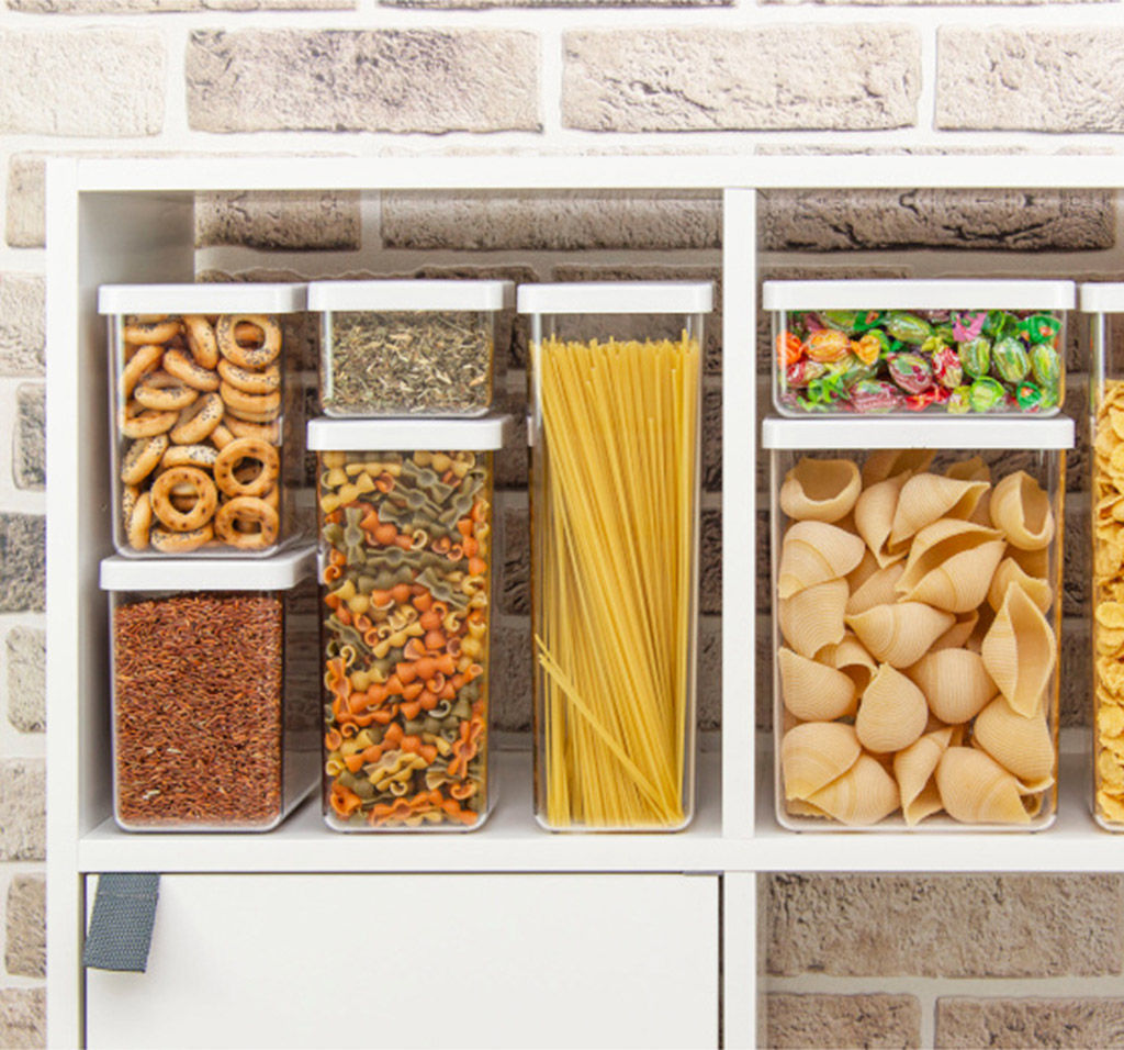 Банка для сыпучих продуктов пластмассовая Степ 1л, 10х10х14см, белый (Россия) - Домашняя Мода фото 5