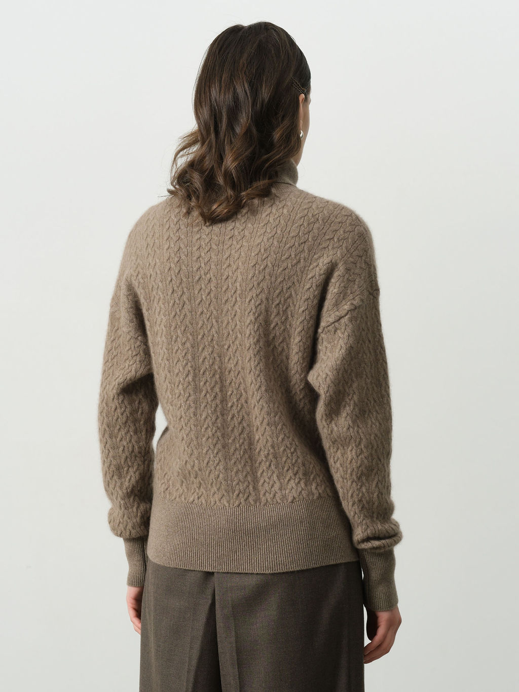 Свитер женский из кашемира KW051592-E капучино