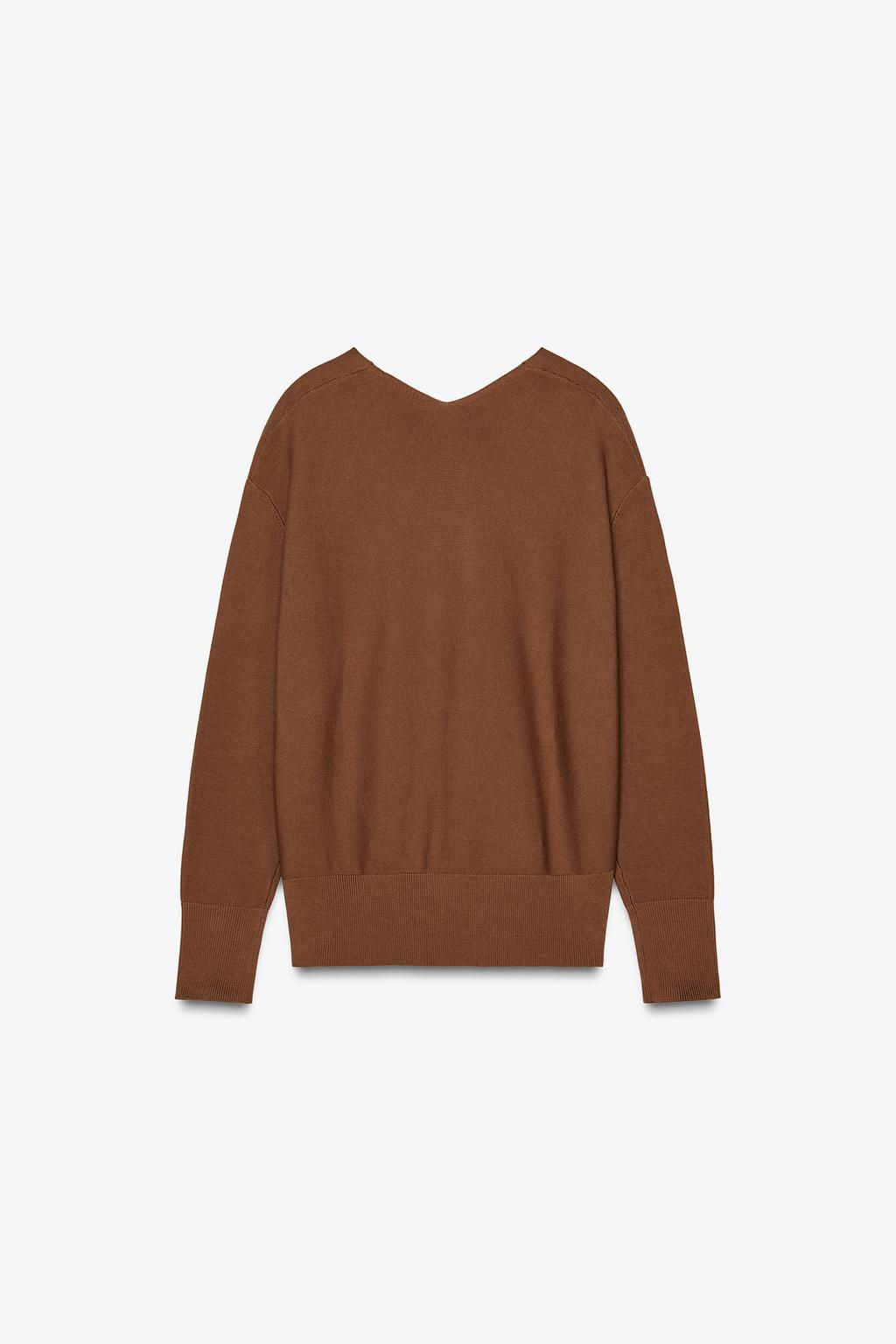 V-NECK KNIT SWEATER - Zara фото 6