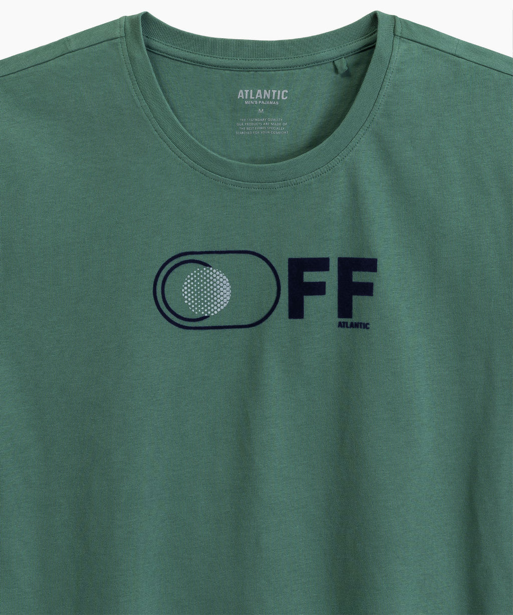 ATLANTIC NMP-395 Пижама мужская Off сосново-зеленый + темно-синий  фото 4
