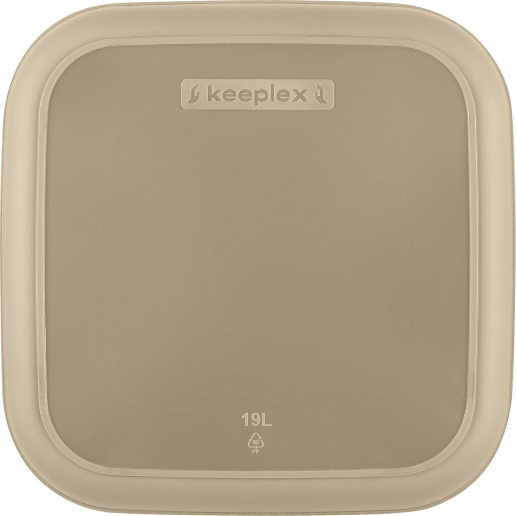 Корзина для хранения Keeplex Дождь с ручками 19л квадратная бежевый топаз KL141811005