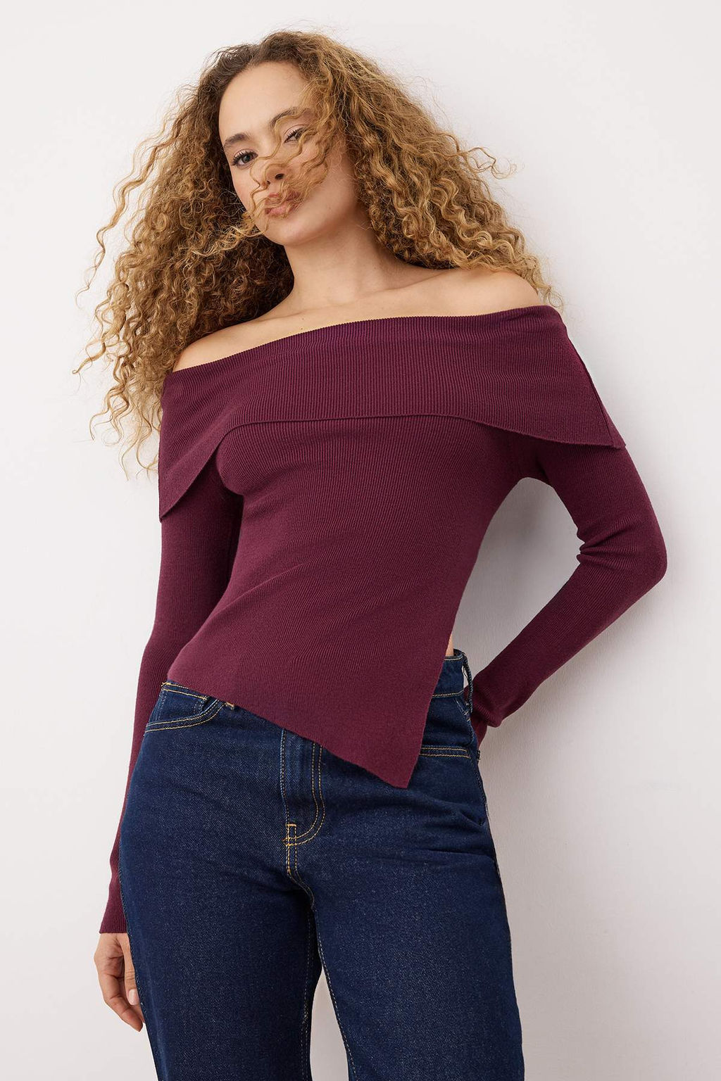 Ekru Premium Iplik/Ozel Iplik Carmen Yaka Triko Kazak TWOAW26KZ00064 - Trendyolmilla фото 7