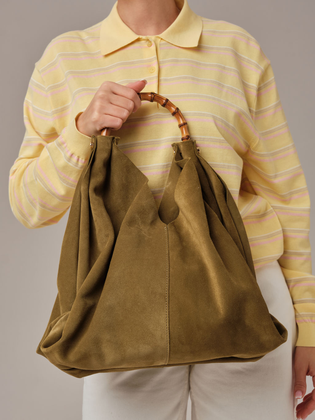 Замшевая сумка Bamboo DBR 30990 белый мох  фото 5