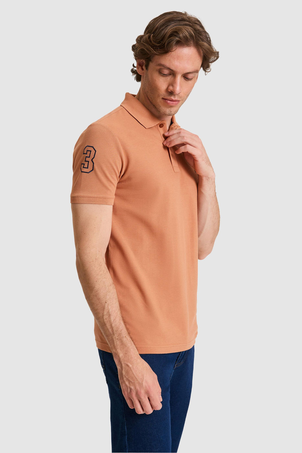 Erkek Slim Fit Polo Yaka G_l Kurusu Basic Ti__rt - U.s. polo assn фото 3