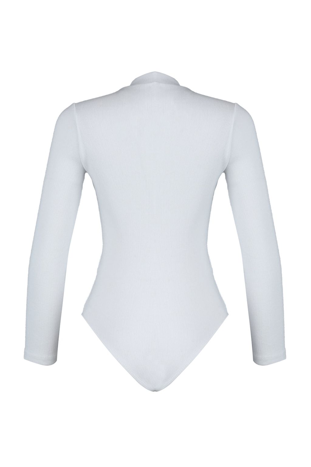 TRENDYOLMILLA Beyaz Fitted/Vucuda Oturan Dik Yaka Fitilli Alttan C?tc?tl? Esnek Orme Body TWOAW20BD0011 фото 8