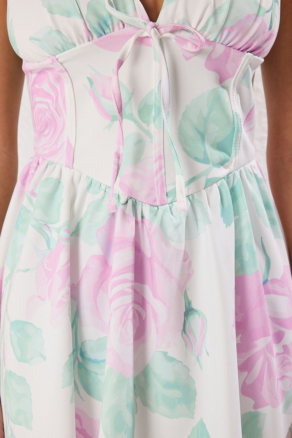 Cok Renkli A-Kesim Dokuma K?sa S?k Abiye Gece Mezuiyet Elbisesi TPRSS25EL00221