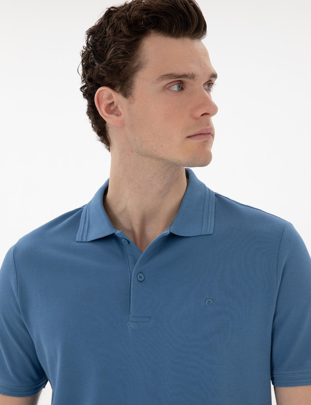 Koyu Mavi Regular Fit %100 Pamuk Polo Yaka Basic Ti__rt - Pierre cardin фото 2