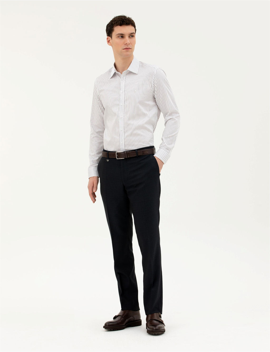 Lacivert Slim Fit Uzun Kollu G_mlek - Pierre cardin фото 4