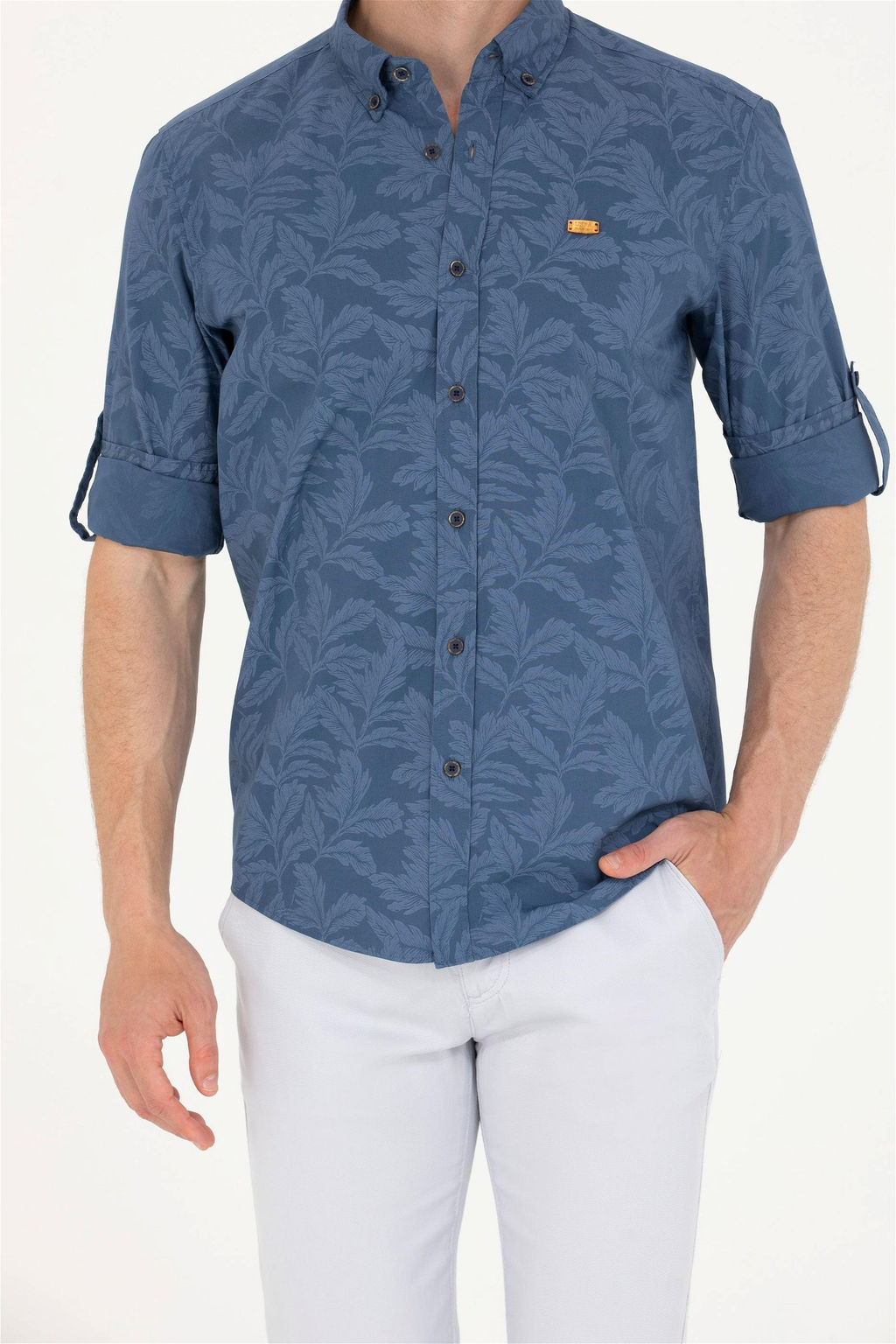 U. S. Polo Assn Мужская темно-синяя рубашка с длинным рукавом - U.s. polo assn фото 13