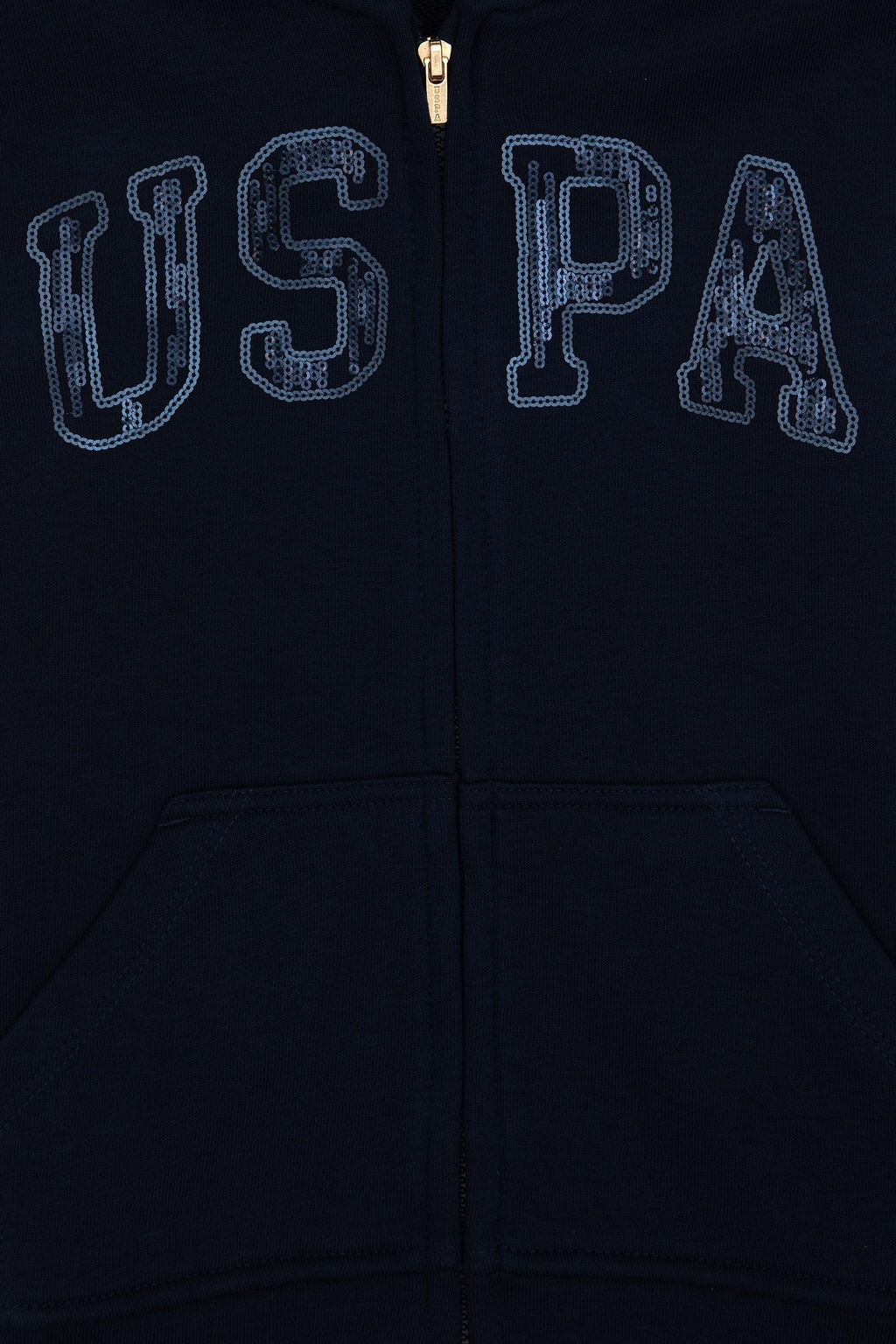 K_z _ocuk Lacivert Payet __lemeli Kap__onlu Basic Sweatshirt Sepette S_rpriz _ndirim - U.s. polo assn фото 3