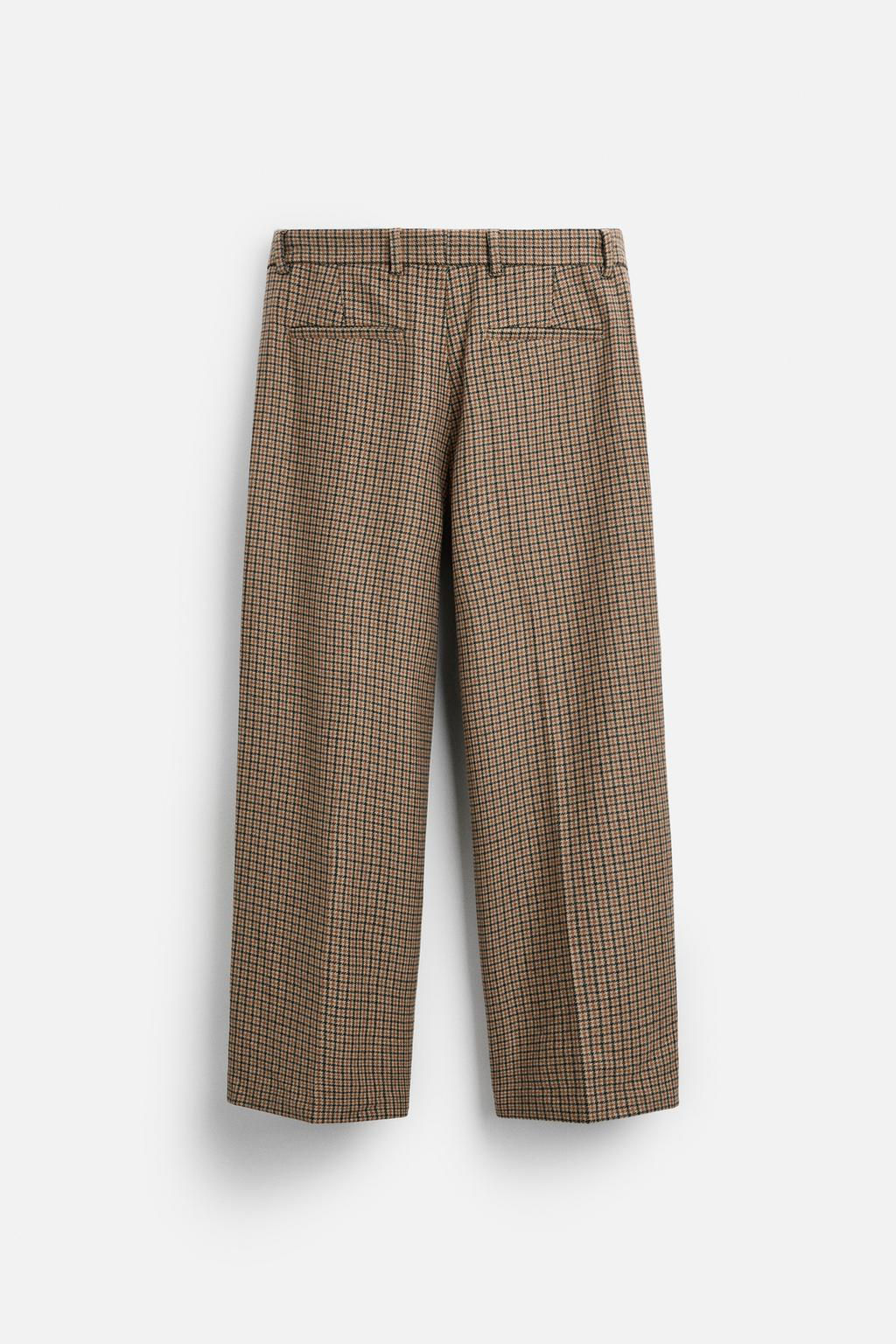 CHECK TROUSERS WITH PLEATS - Zara фото 7