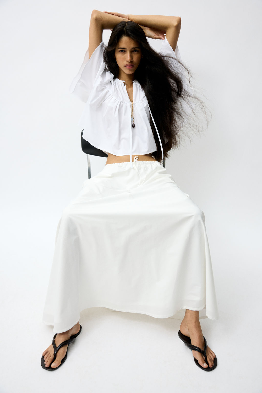 Maxifalda en popelina de algod?n - H&m фото 4