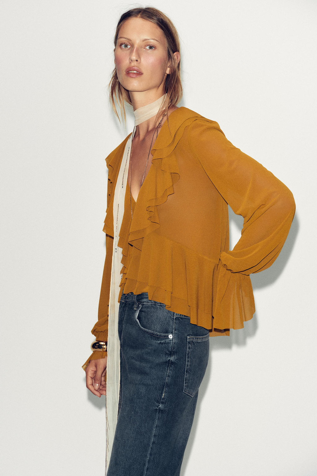 FLOWING RUFFLED TOP - Zara фото 3