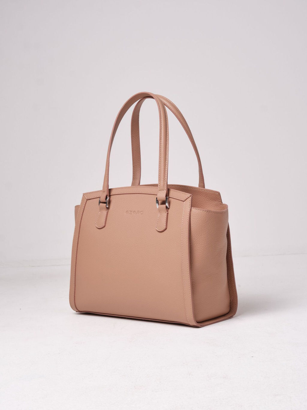 Сумка кожаная Azaro 30690 бежевая нуга