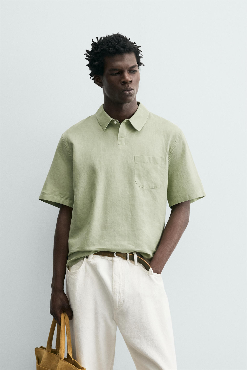 POLO REGULAR FIT C??AMO - ALGOD?N / Verde claro - Zara фото 2