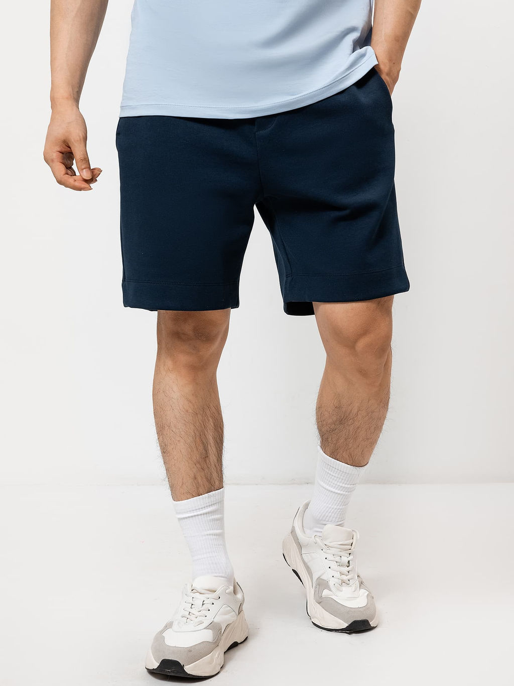 Шорты мужские в синем оттенке из интерлока - Mark formelle фото 2