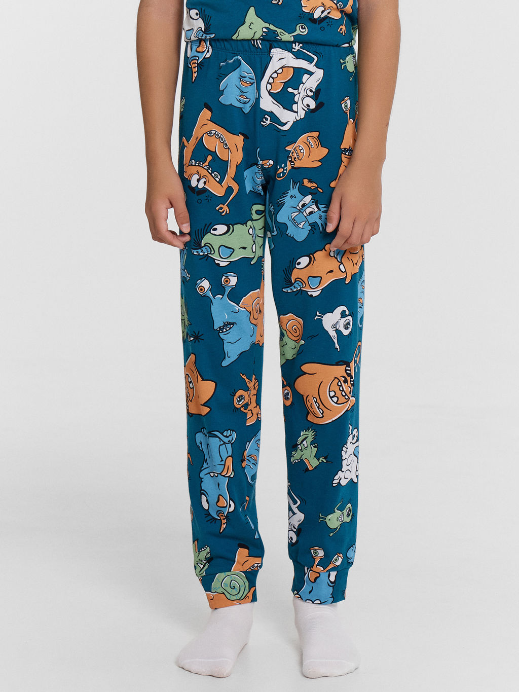 Комплект для мальчиков (футболка, брюки) синий с монстриками - Mark formelle фото 4