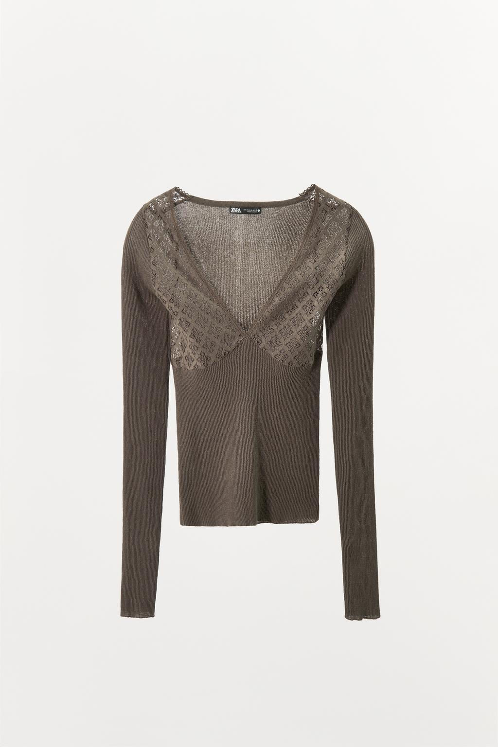 KNIT V-NECK TOP - Zara фото 8