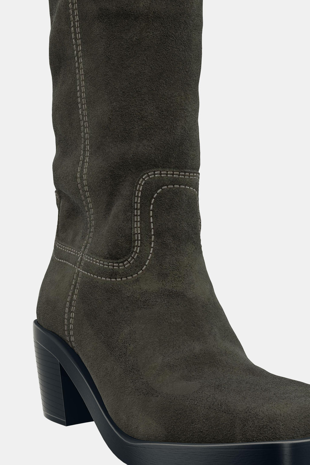 SPLIT SUEDE CONTRAST STITCH BOOTS - Zara фото 7