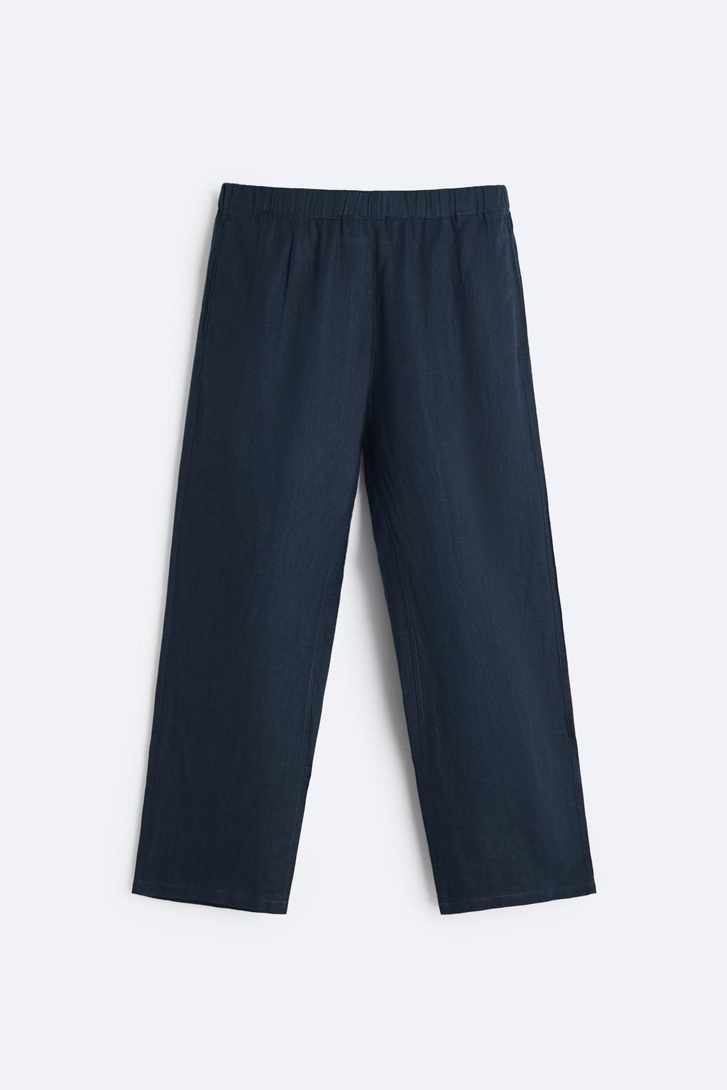 100% LINEN JOGGER WAIST TROUSERS - Zara фото 6