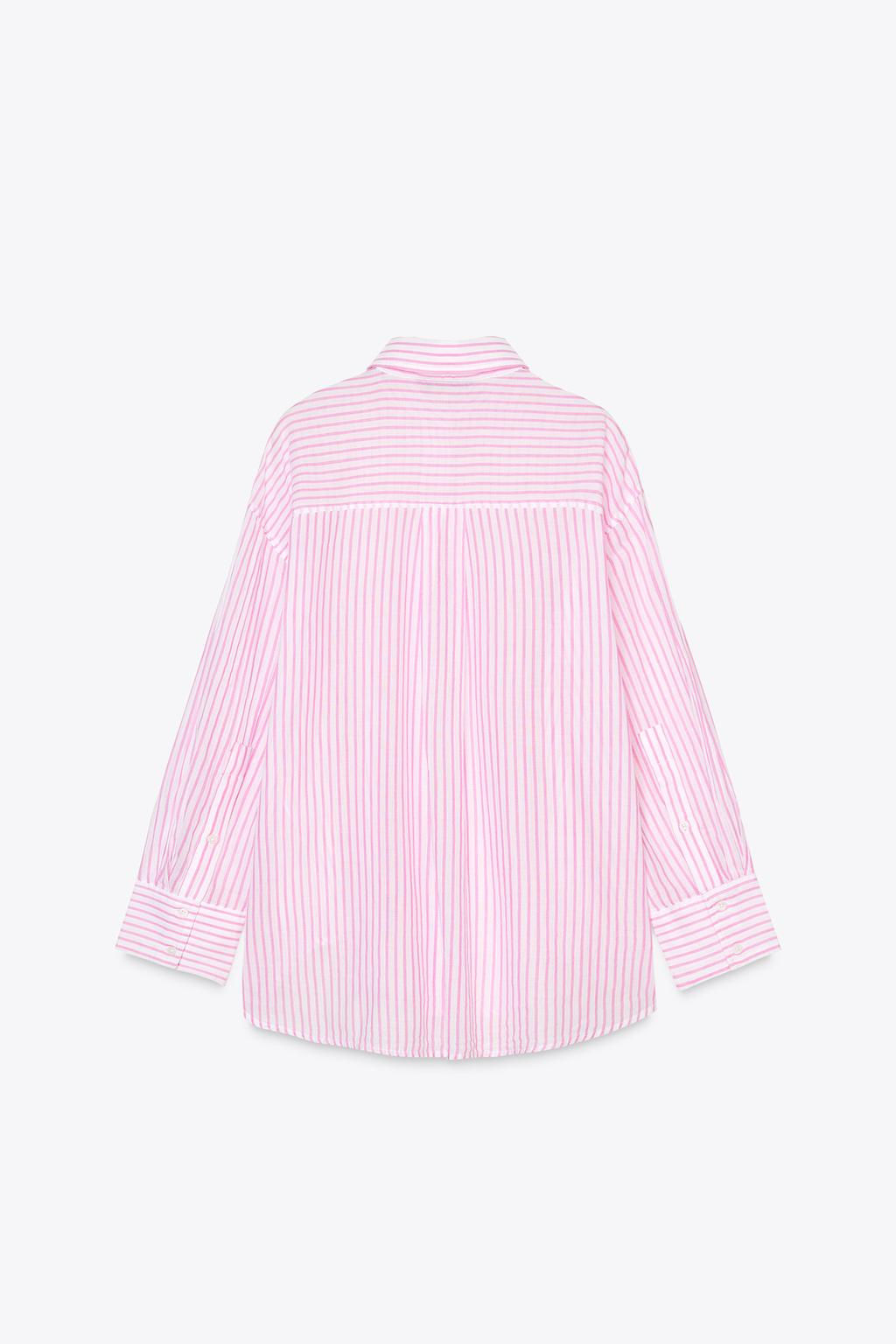 OVERSIZE STRIPED SHIRT - Zara фото 5
