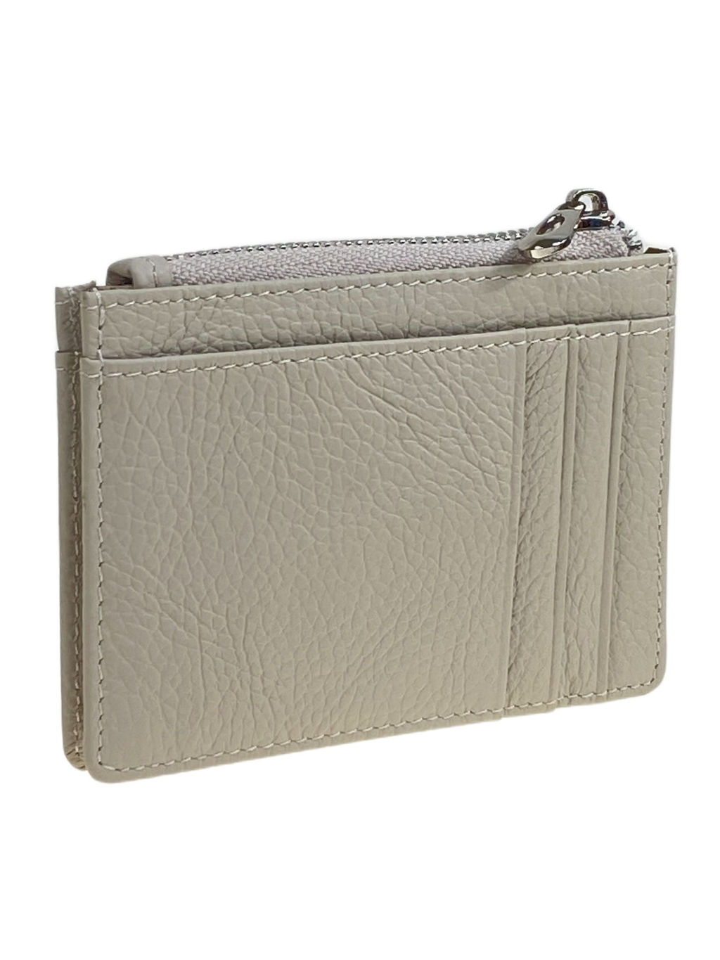 Картхолдер женский из натуральной кожи для пластиковых карт, цвет бело-серый - Greta фото 2