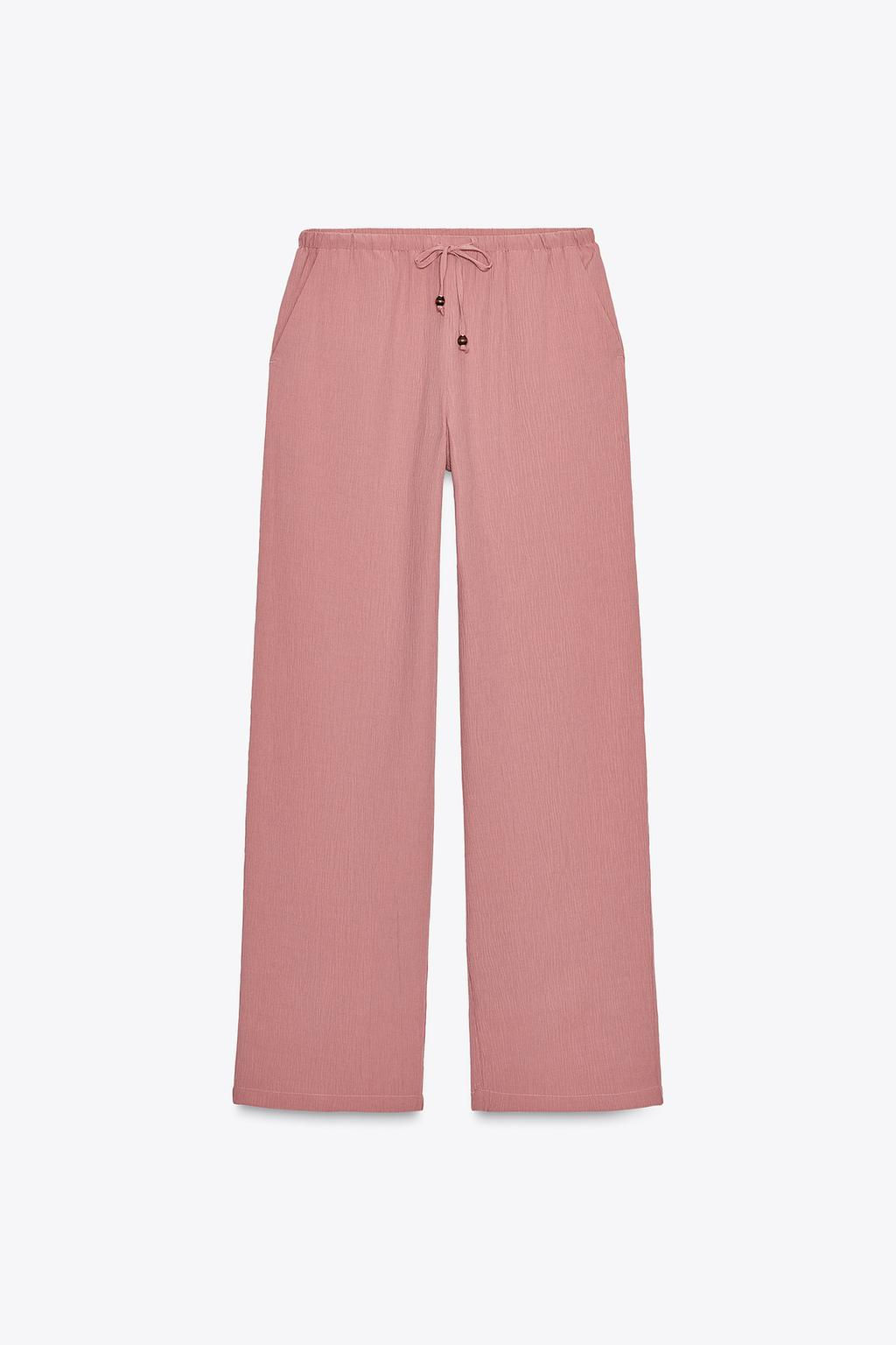 WRINKLED-EFFECT WIDE-LEG TROUSERS - Zara фото 5