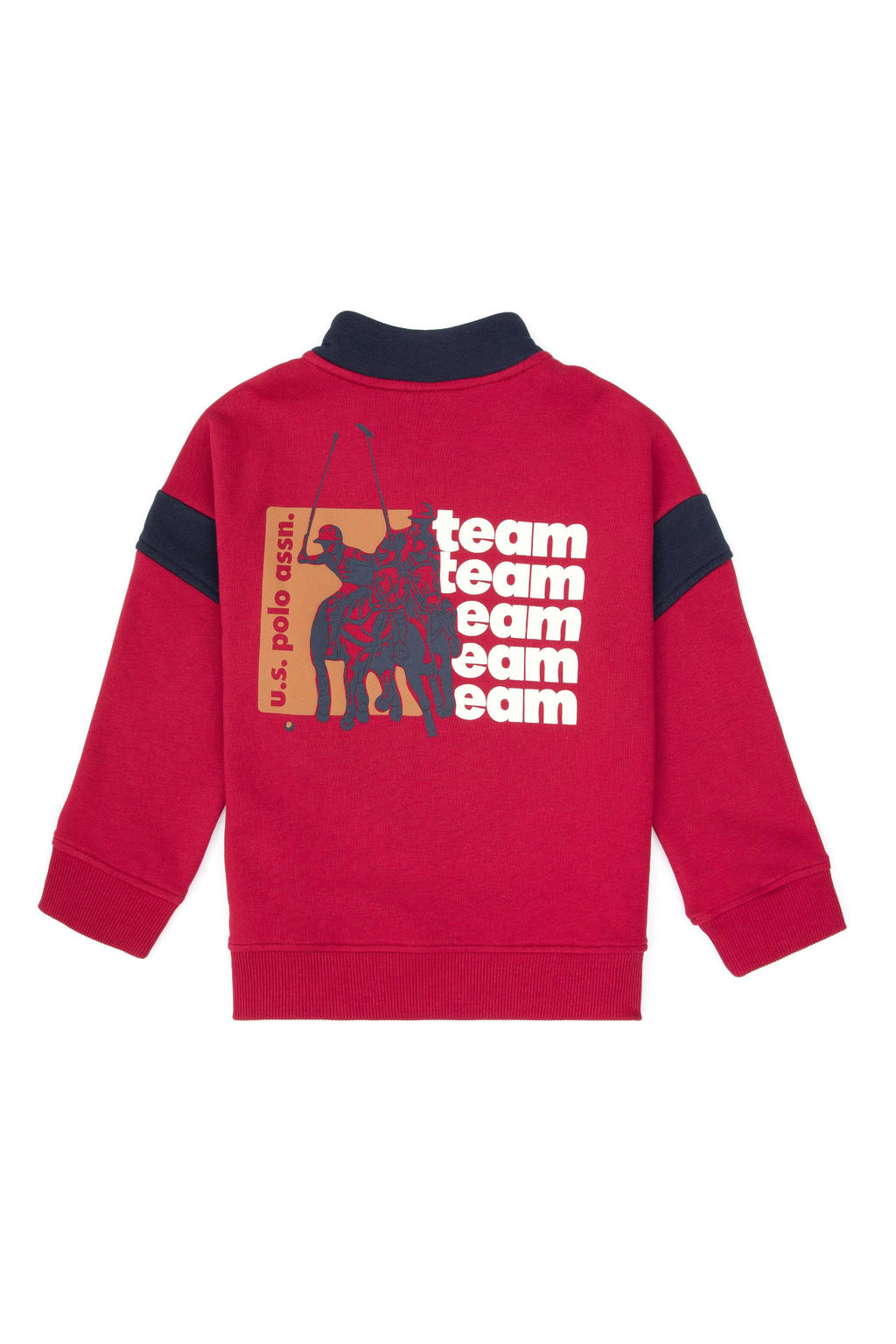 Erkek _ocuk Koyu Frambuaz Yar_m Fermuarl_ Sweatshirt - U.s. polo assn фото 2