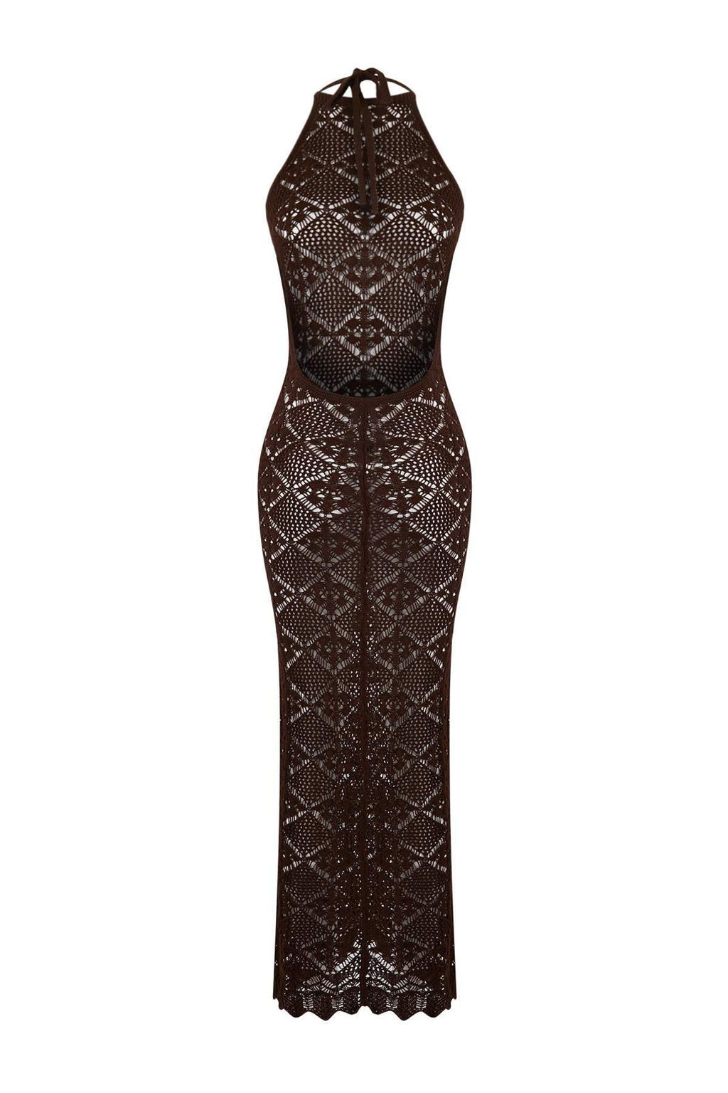 Trendyolmilla Siyah Midi Slim Triko Plaj Elbise TBESS25EL00146  фото 6