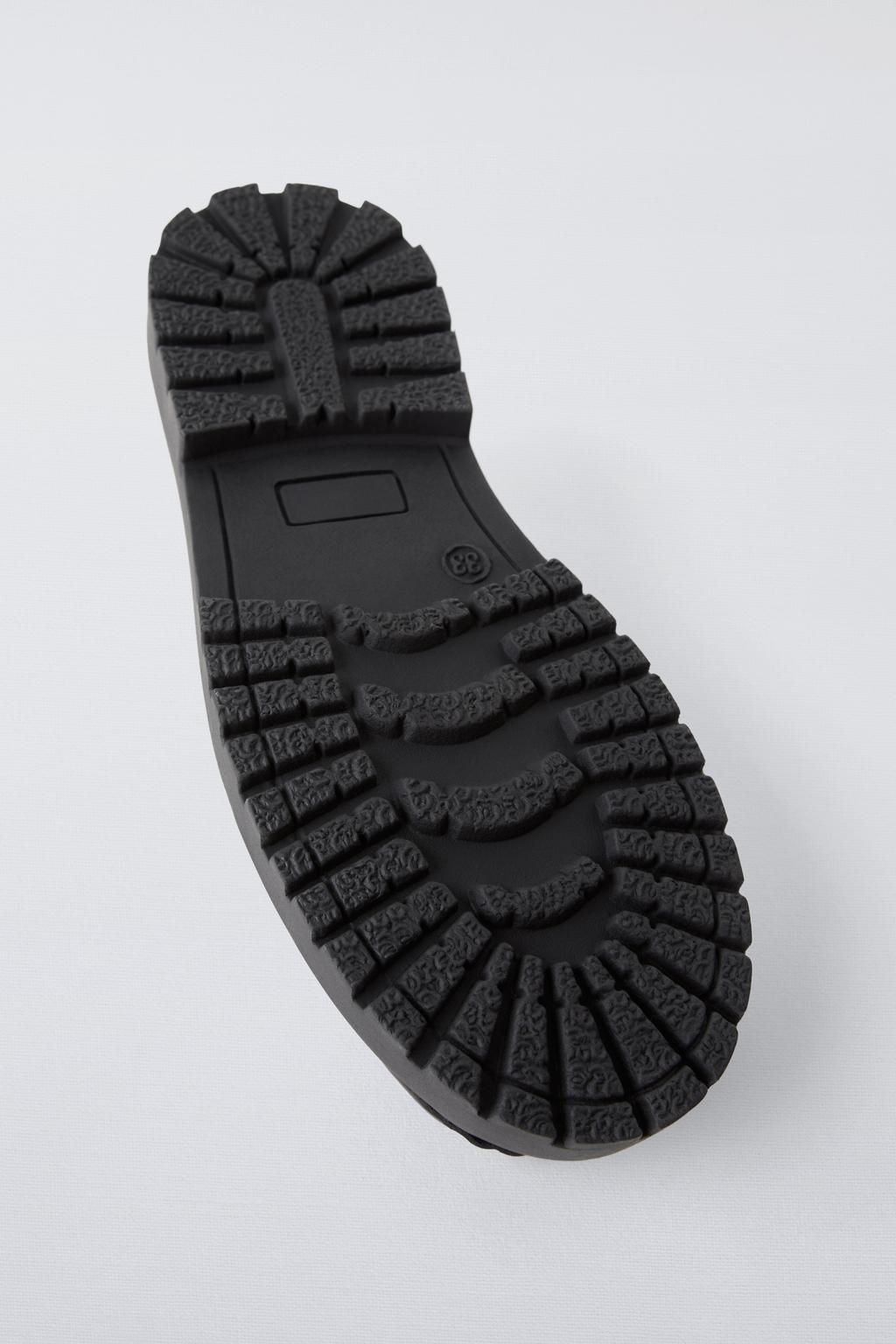 LEATHER LOAFERS WITH TRACK SOLE - Zara фото 6