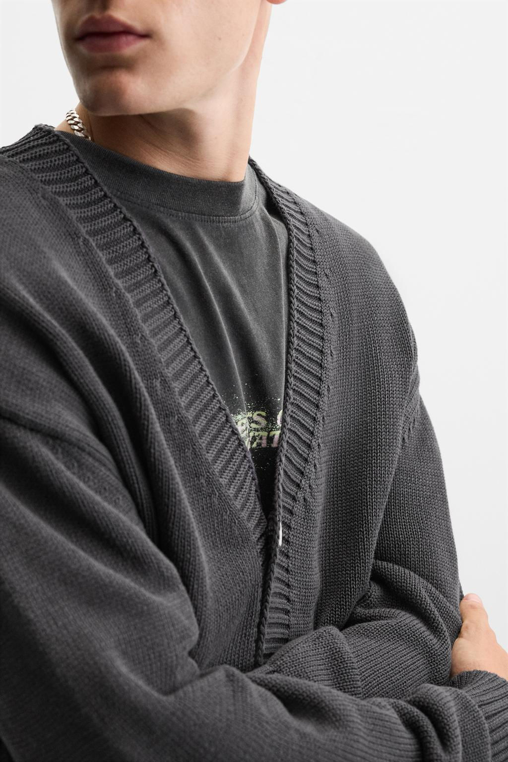TEXTURED COTTON CARDIGAN - Zara фото 23